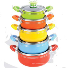 10PCS Aluminum Non-Stick Cookware Set (LF1826-10)